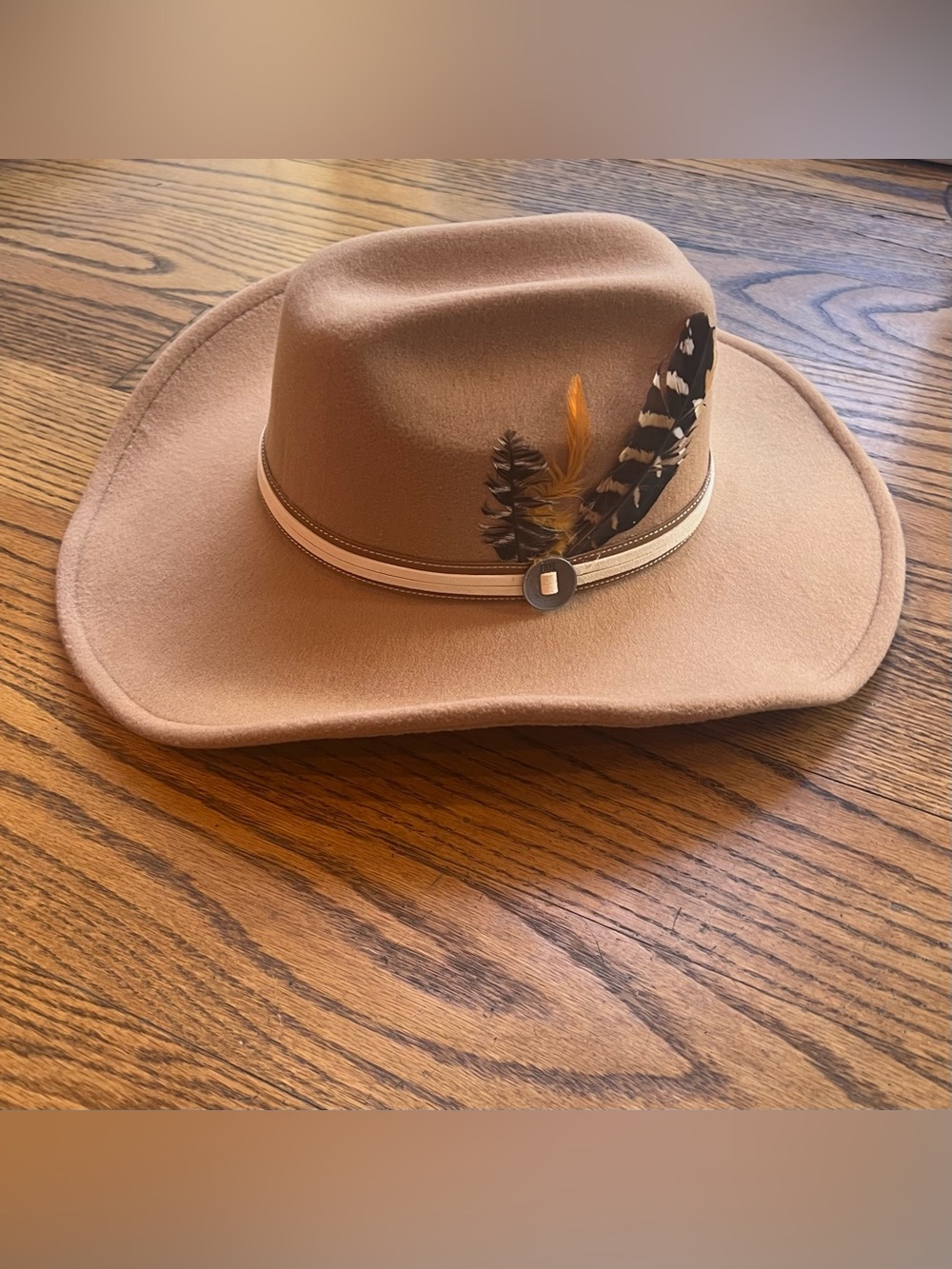 Frye Western Style Wide Brimmed Cowgirl/boy Hat OSFM Camel Boho Rodeo Rancher